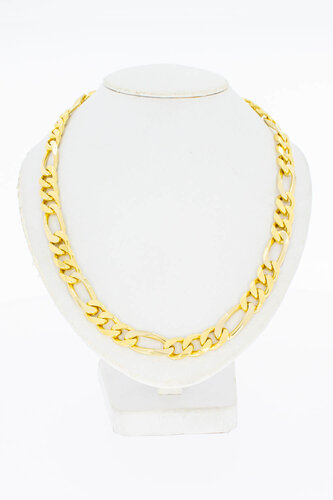 18 Karaat gouden Figaro mannen ketting - 47,6 cm