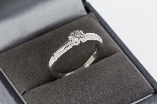 18 Karaat witgouden diamant ring dames - 16,6 mm