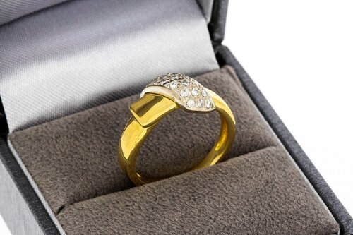 18 karaat gouden dames diamantring - 16,3 mm