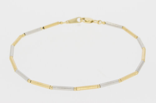 14 Karaat goud staafjes dames armband - 21 cm