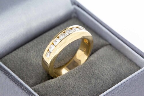 14 Karaat gouden Diamant dames ring - 17,2 mm