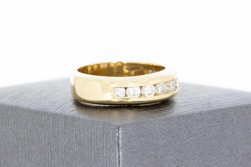 14 Karaat gouden Diamant dames ring - 17,2 mm