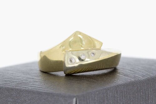 14 Karaat goud diamant damesring - 17,9 mm