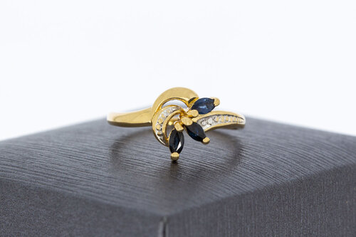 Saffier ring dames 18 karaat goud - 16,7 mm