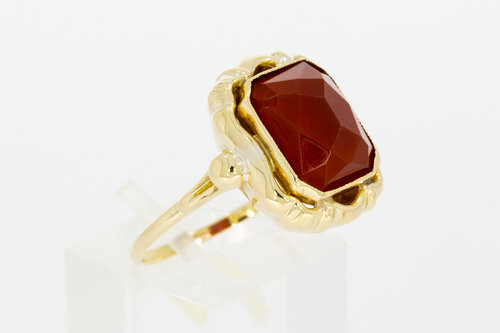 14 Karaat goud Vintage Carneool ring - 19,4 mm