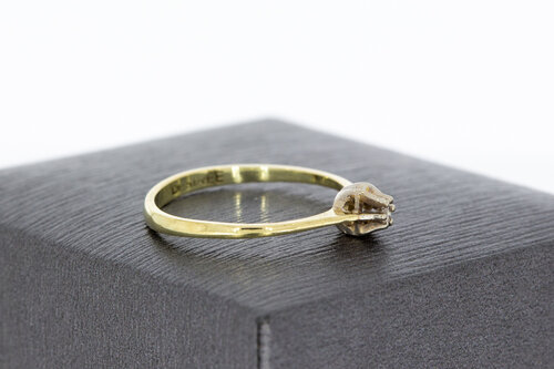 14 Karaat gouden diamant Solitairring - 16 ,9 mm