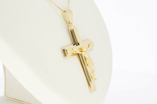 14 karaat goud Kruis hanger - 6,5 cm