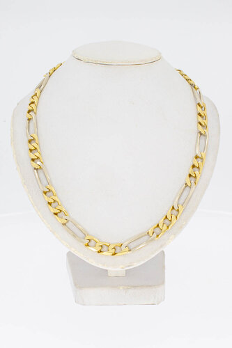 Figaro 18 Karaat gouden heren ketting - 55,5 cm