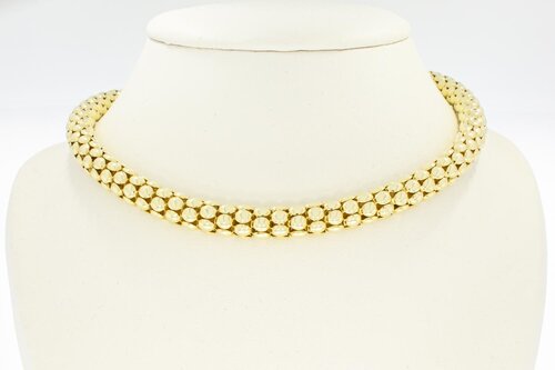 Popcorn ketting 14 Karaat goud - 46,5 cm