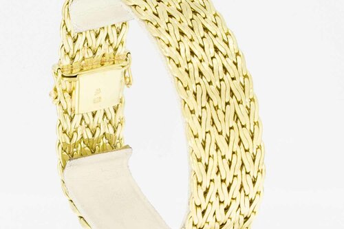 gevlochten armband 14 Karaat  goud - 19,9 cm