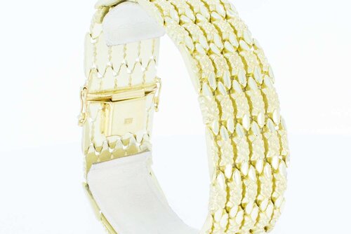 Brede Staafjes armband 14 Karaat goud - 19,8 cm
