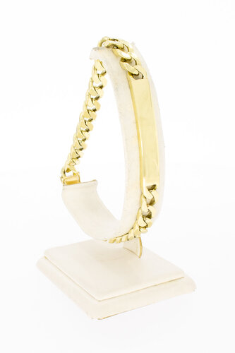 Plaat Armband 14  karaat goud - 24,5 cm
