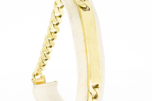 Plaat Armband 14  karaat goud - 24,5 cm