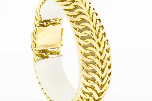 Gevlochten armband 18 karaat goud - 20,9 cm