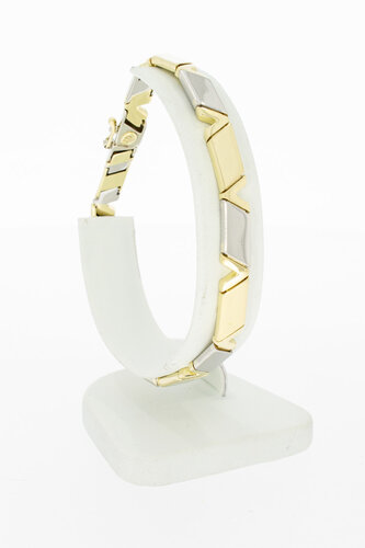 14 Karaat goud bicolor armband - 21,2 cm