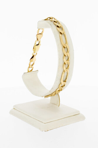 Gouden Figaro armband 14 Karaat - 21,9 cm
