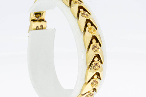 14 Karaat Vintage dames schakelarmband - 16,8 cm