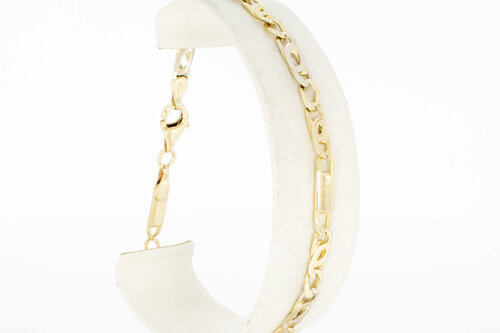 14 karaat Valkoog schakelarmband - 21 cm