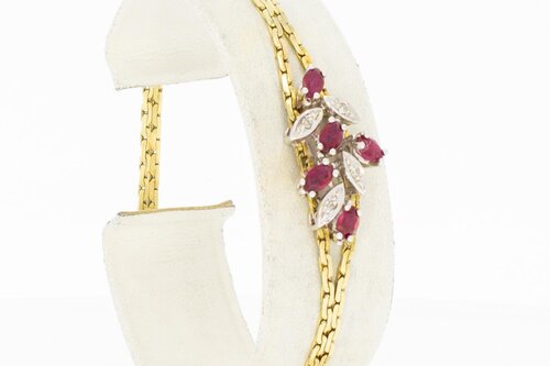 14 Karaat gouden dames armband - 18,2 cm