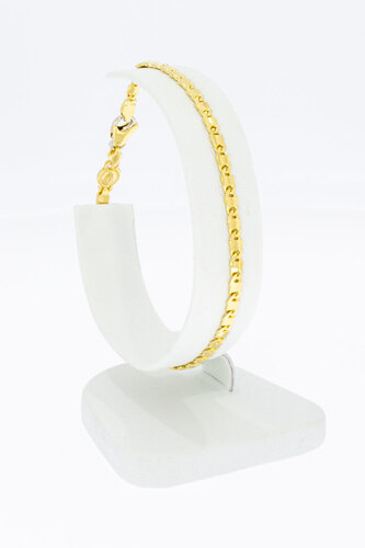 18 Karaat Valkoog schakelarmband - 19,5 cm