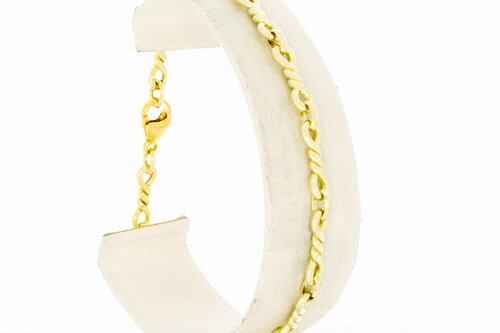 14 Karaat geel gouden schakelarmband - 20,5 cm