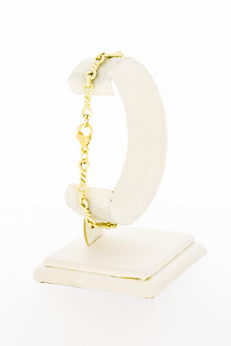 14 Karaat geel gouden schakelarmband - 20,5 cm