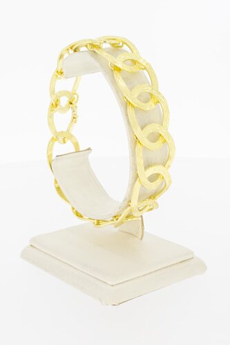 Gevlochten 18 Karaat goude armband - 21 cm