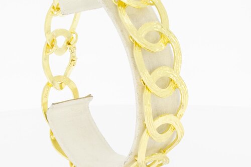 Gevlochten 18 Karaat goude armband - 21 cm