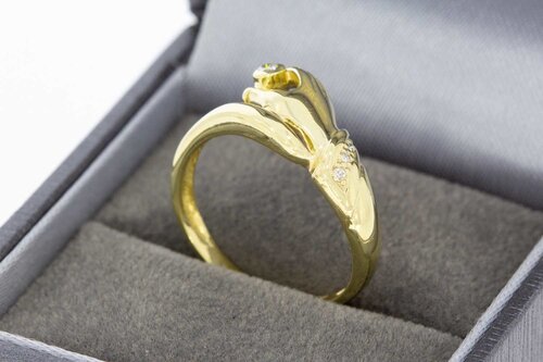 14 Karaat ring met Diamant - 17,4 mm