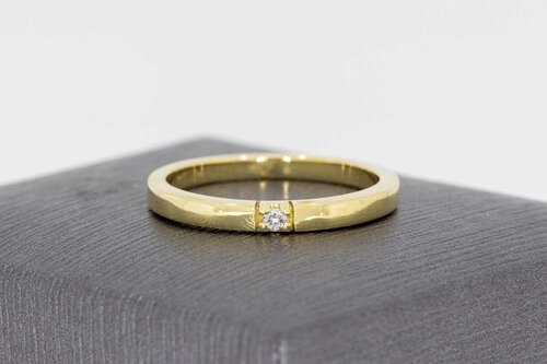 14 Karaat gouden diamantring - 17 mm
