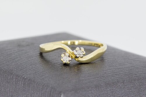 14 Karaat gouden diamant ring - 16,6 mm