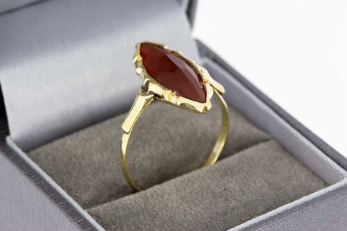 Vintage 14 Karaat Carneool ring - 19,9 mm