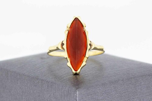 Vintage 14 Karaat Carneool ring - 19,9 mm