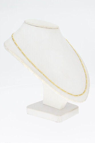 14 Karaat geel gouden Figaro ketting - 49,6 cm