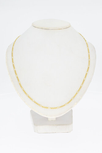 14 Karaat geel gouden Figaro ketting - 49,6 cm