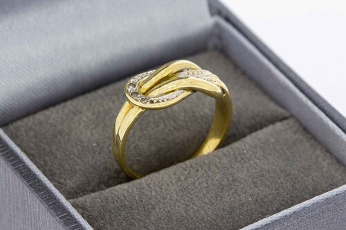 Fantasie diamantring 18 Karaat goud - 16,3 mm