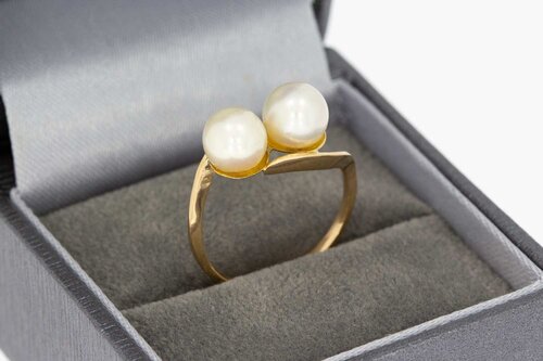 14 Karaat gouden damesring met Parels - 16,7 mm