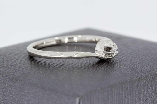 14 karaat witgouden diamantring - 18,4 mm