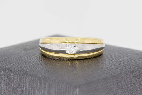 18 Karaat gouden diamantring - 17,5 mm