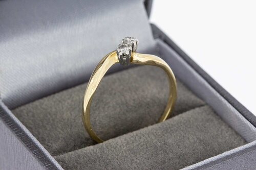 14 karaat gouden diamant ring - 20,1 mm