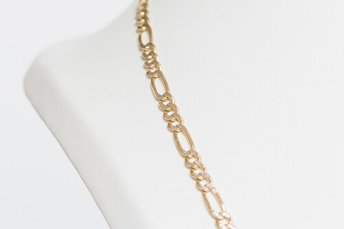 14 Karaat geelgouden Figaro ketting - 62 cm