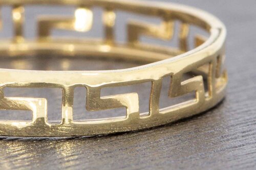 14 Karaat gouden ''Versace style'' ring - 19,2 mm