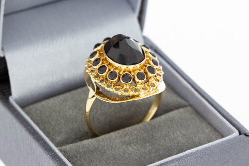 Granaat ring 14 karaat goud - 19,6 mm
