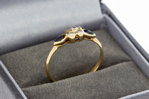 14 karaat gouden edelsteen ring - 17,3 mm