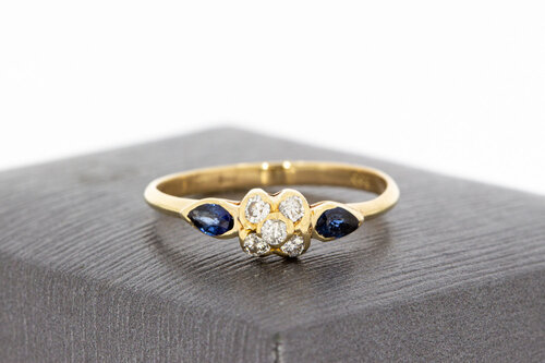 14 karaat gouden edelsteen ring - 17,3 mm