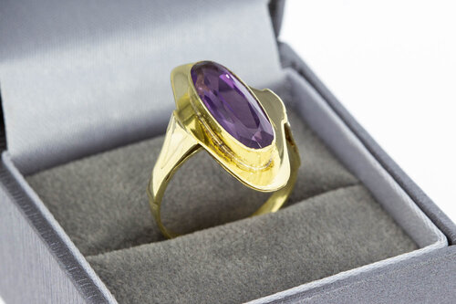 Amethist ring 14 karaat goud - 18,1 mm