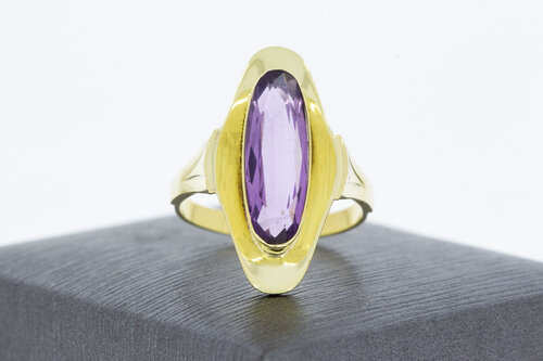 Amethist ring 14 karaat goud - 18,1 mm