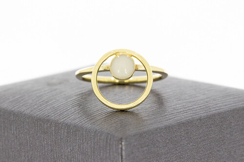 14 karaat gouden Emaille pinkring - 16 mm