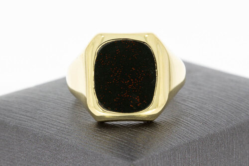 Heliotroop Zegelring 14 Karaat - 20,5 mm