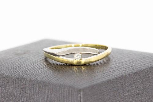 14 karaat gouden diamant ring - 17,7 mm